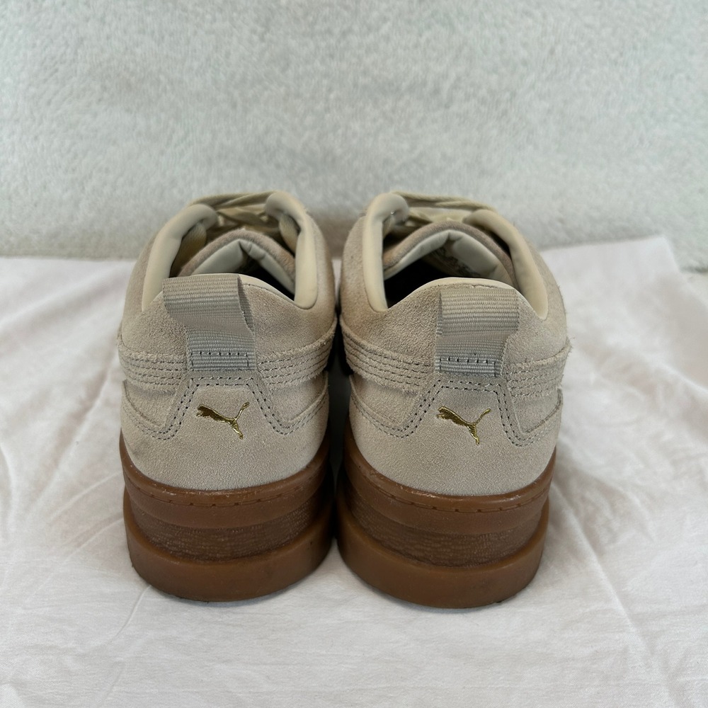 Puma Mayze Womens Oatmeal Team Gold Suede Platform Sneakers 380784-06 Size 8 - Picture 4 of 16